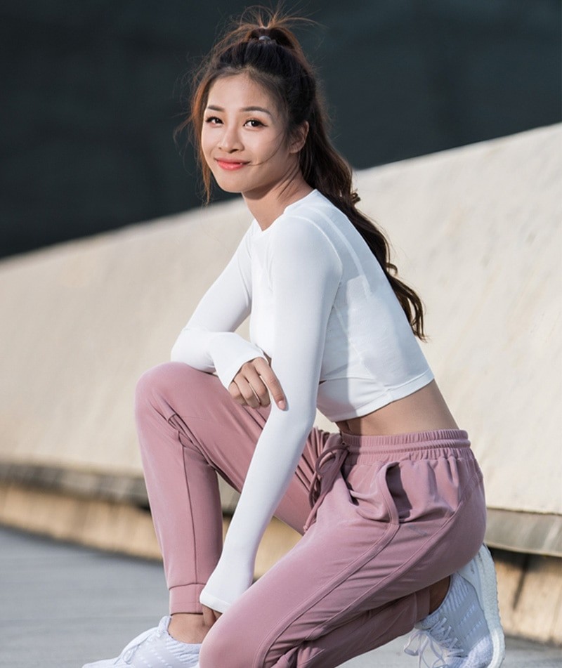 2019 Women White Crop Tops Yoga Shirts 5