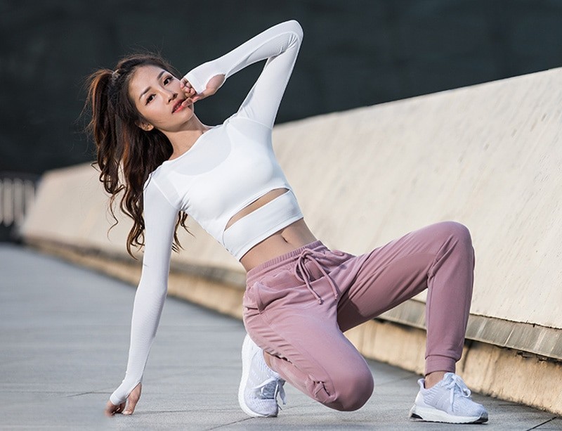 2019 Women White Crop Tops Yoga Shirts 4