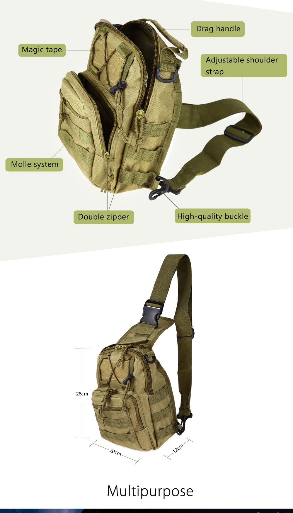 Outdoor Shoulder Military Backpack/ Camping Travel Hiking Trekking Bag 3