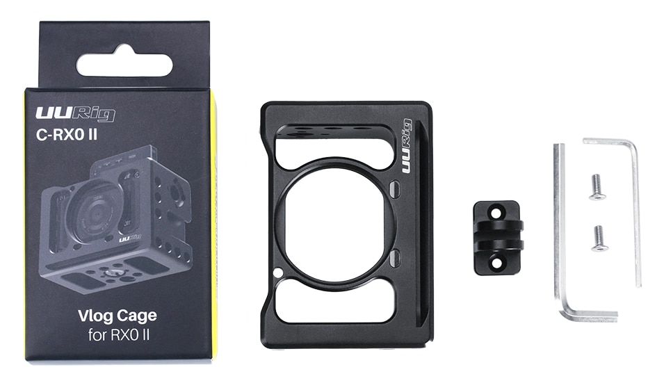 Camera Cage Mount for Sony RX0 II Protective Metal Vlogging Holder w Cold Shoe 37mm Lens Filter Adapter 1/4'' 3/8'' VS Smallrig 9